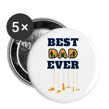 best dad ever - Buttons small 1''/25 mm (5-pack) - white - Front