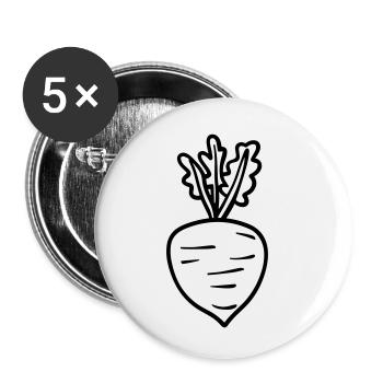 Carrot - Buttons small 1''/25 mm (5-pack) - white - Front
