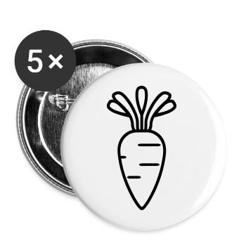 Carrot - Buttons small 1''/25 mm (5-pack) - white - Front