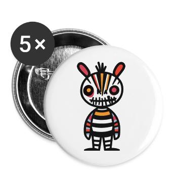 Zebra Halloween Comic Lustig - Buttons klein 25 mm (5er Pack) - Weiß - Vorne