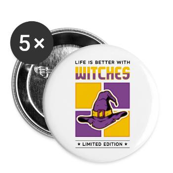 Witches - Buttons klein 25 mm (5er Pack) - Weiß - Vorne