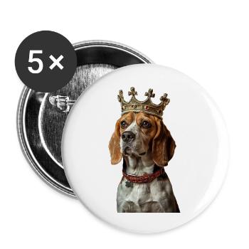 Beagle - Lot de 5 petits badges (25 mm) - blanc - Devant