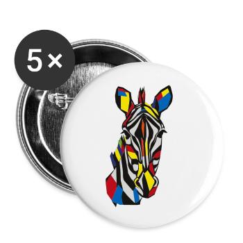 Zebra - Buttons klein 25 mm (5er Pack) - Weiß - Vorne