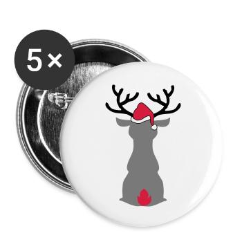 Orignal avec chapeau de Noël - Lot de 5 petits badges (25 mm) - blanc - Devant