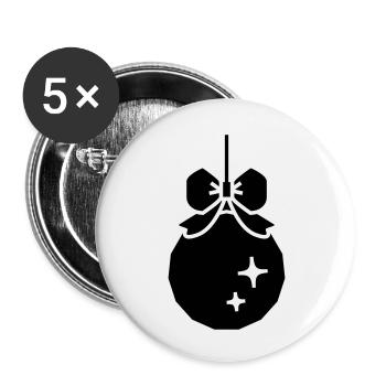 Boule décorative de Noël - Lot de 5 petits badges (25 mm) - blanc - Devant