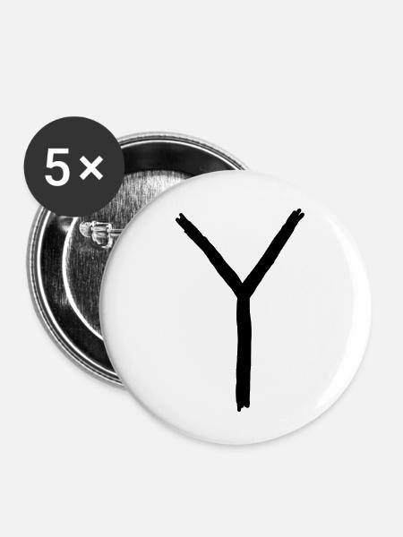 Buchstaben Y - Buttons klein 25 mm (5er Pack) - Weiß