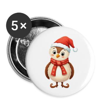 Christmas Character - Buttons small 1''/25 mm (5-pack) - white - Front