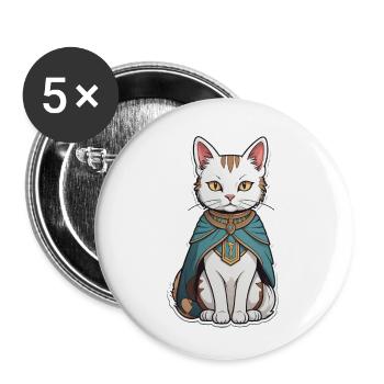 Sorcier du chat - Lot de 5 petits badges (25 mm) - blanc - Devant