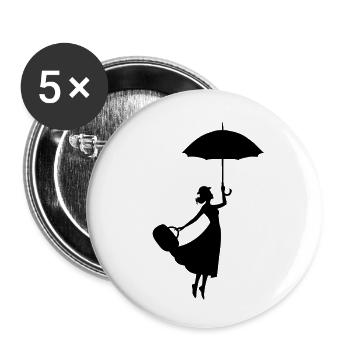 Woman Umbrella - Buttons small 1''/25 mm (5-pack) - white - Front