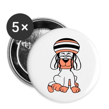 Dog Reggae Dreadlocks Hat Chill Relaxed Cool - Buttons small 1''/25 mm (5-pack) - white - Front
