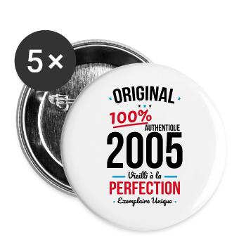 20 Year Anniversary - Original 2005 - Buttons small 1''/25 mm (5-pack) - white - Front
