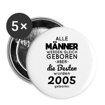20e anniversaire - Les meilleurs sont nés en 2005 - Lot de 5 petits badges (25 mm) - blanc - Devant