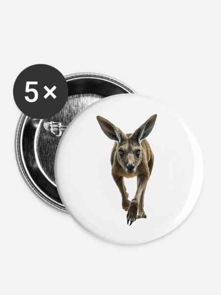 Känguru - Buttons klein 25 mm (5er Pack) - Weiß