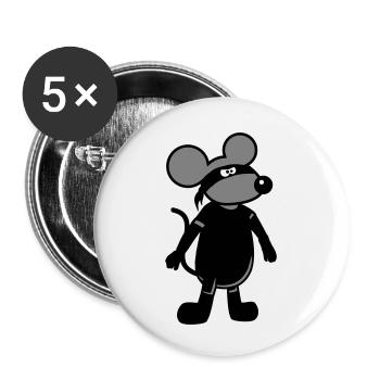 Souris Méchant Voleur Ninja Raid Voleur Cambrioleur - Lot de 5 petits badges (25 mm) - blanc - Devant