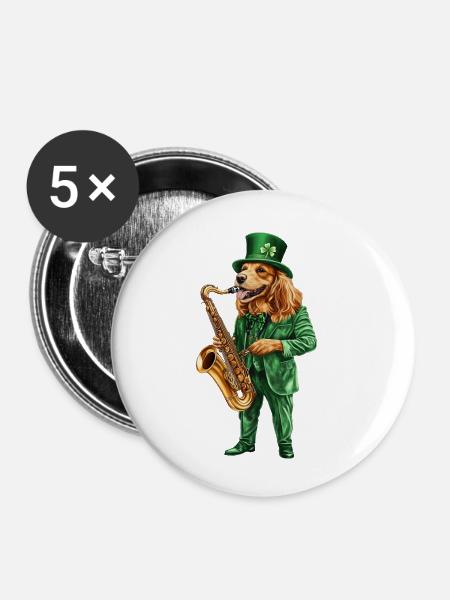 Hund - Buttons klein 25 mm (5er Pack) - Weiß