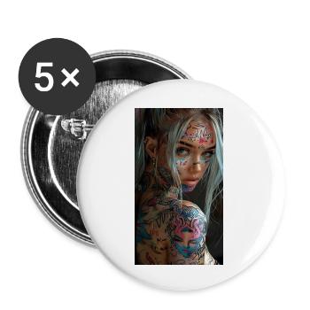 420Clikkk Logo - Lot de 5 petits badges (25 mm) - blanc - Devant
