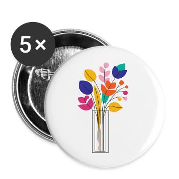Flower - Buttons klein 25 mm (5er Pack) - Weiß - Vorne