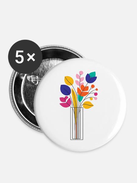 Flower - Buttons klein 25 mm (5er Pack) - Weiß