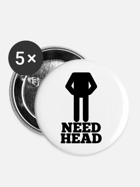 brauche Kopf - Buttons klein 25 mm (5er Pack) - Weiß