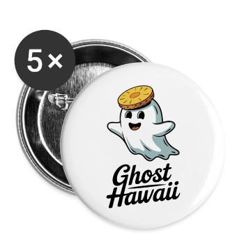 Hawaï fantôme - Lot de 5 petits badges (25 mm) - blanc - Devant