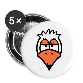 Bird looks funny, annoyed, tired, angry, frustrated - Buttons small 1''/25 mm (5-pack) - white - Front