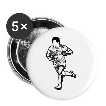 Rugby Boy Sketch - Buttons small 1''/25 mm (5-pack) - white - Front