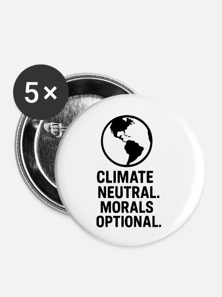 Klimate neutral morals optional - Buttons klein 25 mm (5er Pack) - Weiß