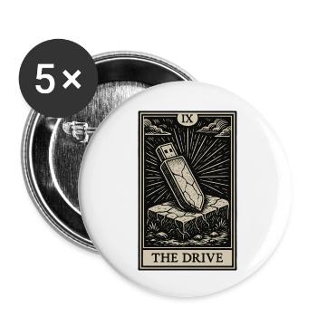 Das Laufwerk – Datahoarder USB Tarotkarte - Buttons klein 25 mm (5er Pack) - Weiß - Vorne