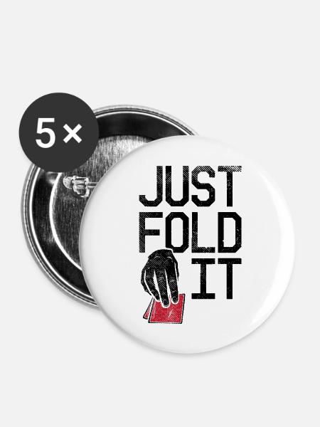 Just Fold It Pokerspieler - Buttons klein 25 mm (5er Pack) - Weiß