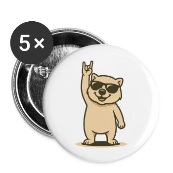 Wombat à bascule - Lot de 5 petits badges (25 mm) - blanc - Devant