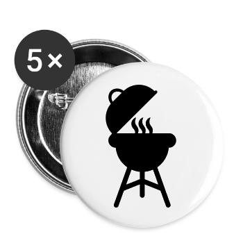 BBQ Grill Smoker - Buttons klein 25 mm (5er Pack) - Weiß - Vorne