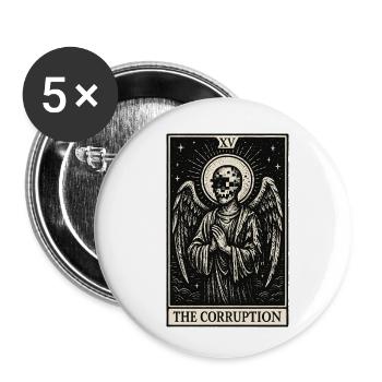 Tarot Datahoarding : L’Ange de la Corruption - Lot de 5 petits badges (25 mm) - blanc - Devant
