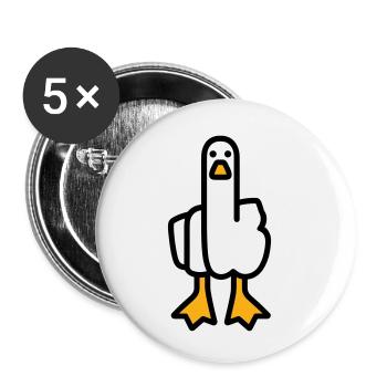 Statement Gans - Buttons klein 25 mm (5er Pack) - Weiß - Vorne