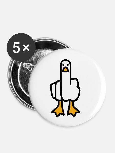 Statement Gans - Buttons klein 25 mm (5er Pack) - Weiß
