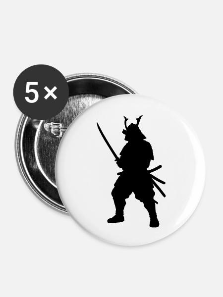 samurai - Buttons klein 25 mm (5er Pack) - Weiß