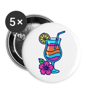cocktail - Buttons klein 25 mm (5er Pack) - Weiß - Vorne