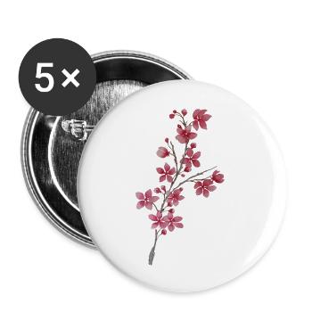 Cherry Branch - Buttons small 1''/25 mm (5-pack) - white - Front