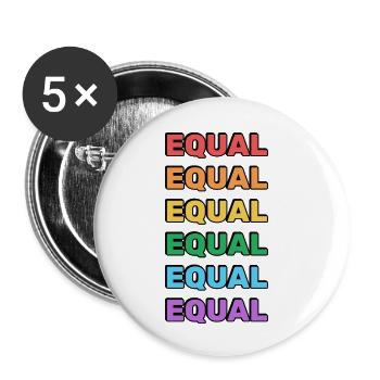 Produits LGBTQ+ Égalité Arc-en-ciel Fierté - Lot de 5 petits badges (25 mm) - blanc - Devant