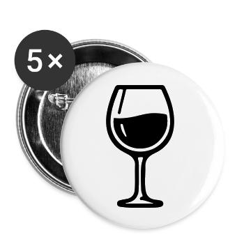 wine glass symbol wine - Buttons small 1''/25 mm (5-pack) - white - Front