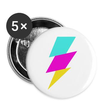 Abstrakter Strahl in Neonfarben - Buttons klein 25 mm (5er Pack) - Weiß - Vorne