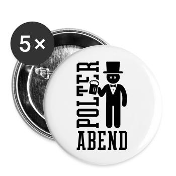 Polterabend Bräutigam - Buttons klein 25 mm (5er Pack) - Weiß - Vorne