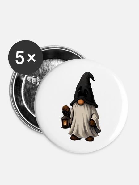 Märchenhafter Zauberer mit Laterne - Buttons klein 25 mm (5er Pack) - Weiß