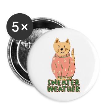 Météo des pulls - Lot de 5 petits badges (25 mm) - blanc - Devant