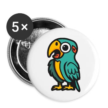Papagai Halloween Zombie - Buttons klein 25 mm (5er Pack) - Weiß - Vorne