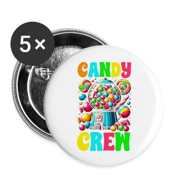 Candy Crew Decoration Candy Lover Sweet Tooth - Buttons small 1''/25 mm (5-pack) - white - Front