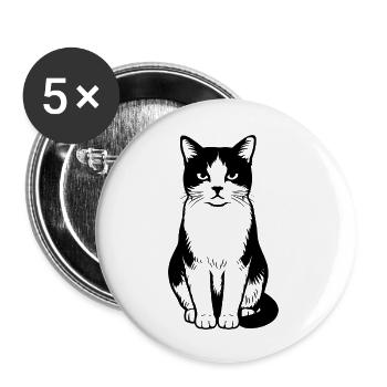 Cat - Buttons klein 25 mm (5er Pack) - Weiß - Vorne