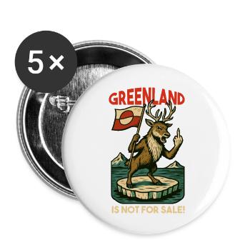Greenland Is Not For Sale Caribou - Buttons small 1''/25 mm (5-pack) - white - Front