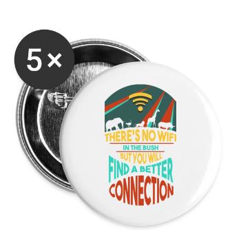 Safari Africa serengeti wildlife savannah animals - Buttons small 1''/25 mm (5-pack) - white - Front