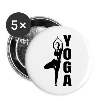 Yoga Logo - Buttons small 1''/25 mm (5-pack) - white - Front