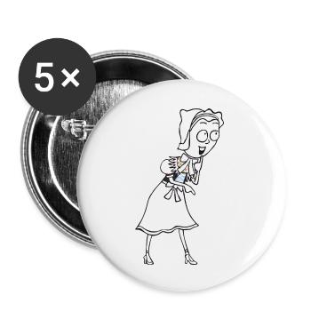 SERBSKA JANKA - contour - - Buttons small 1''/25 mm (5-pack) - white - Front